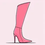 pink knee-high high-heeled boots image